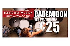 TERPSTRA MUZIEK DRUMLAND - CADEAUBON 25 EURO DRUMS