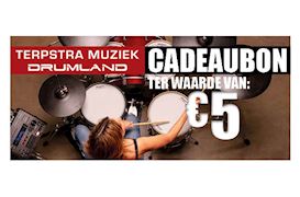 TERPSTRA MUZIEK DRUMLAND - CADEAUBON 5 EURO DRUMS