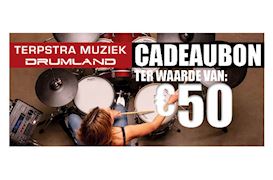 TERPSTRA MUZIEK DRUMLAND - CADEAUBON 50 EURO DRUMS