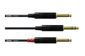 CORDIAL - CFY1.5VPP SPLITTER KABEL - 6,3MM TRS JACK - 2X TS  JACK 1,5M