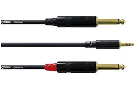 CORDIAL - CFY6WPP SPLITTER KABEL - 3.5MM TRS JACK - 2X TS JACK 6M