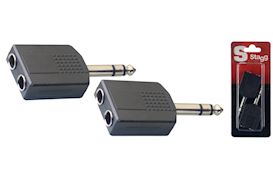 STAGG - 2 STEREO M.JACK/DUAL F.JACK ADAPTOR (PER 2)