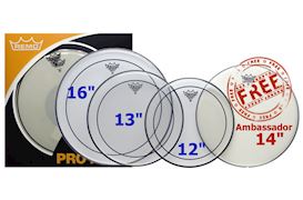 REMO - PP-0320-PS PINSTRIPE CLEAR 12", 13", 16" + 14" AMBASSADOR