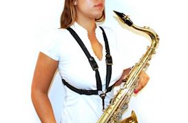 BG - S41SH CLASSIC HARNAS VROUW, KUNSTST.SNAPHAAK, ZWART